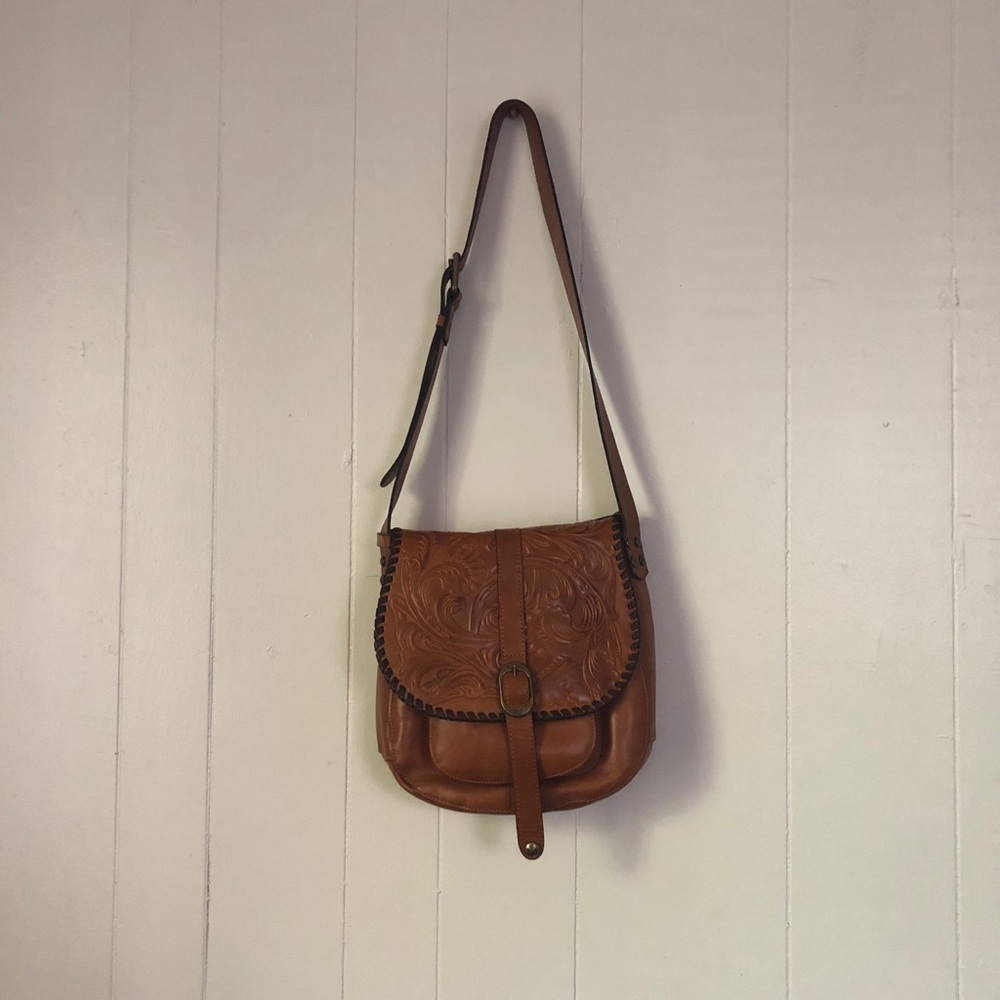 Patricia Nash brown leather crossbody purse